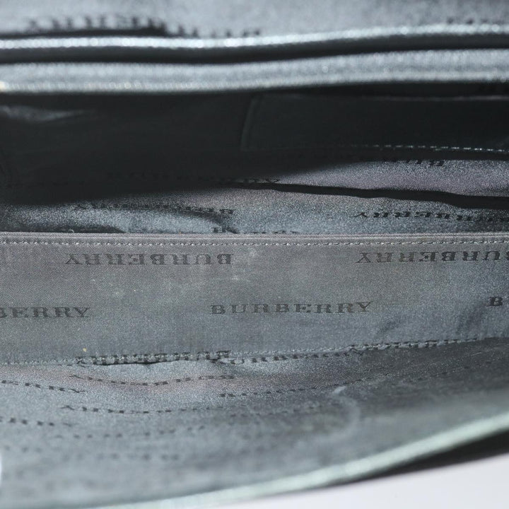 BURBERRY Briefcase Leather Black Auth 58915