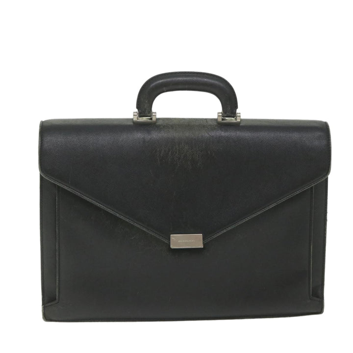 BURBERRY Briefcase Leather Black Auth 58915