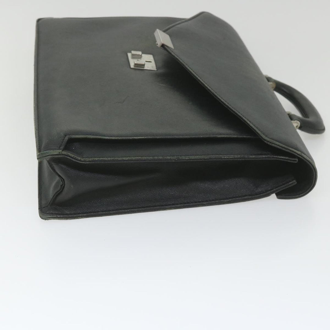 BURBERRY Briefcase Leather Black Auth 58915