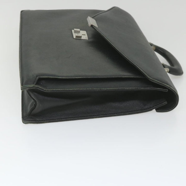 BURBERRY Briefcase Leather Black Auth 58915