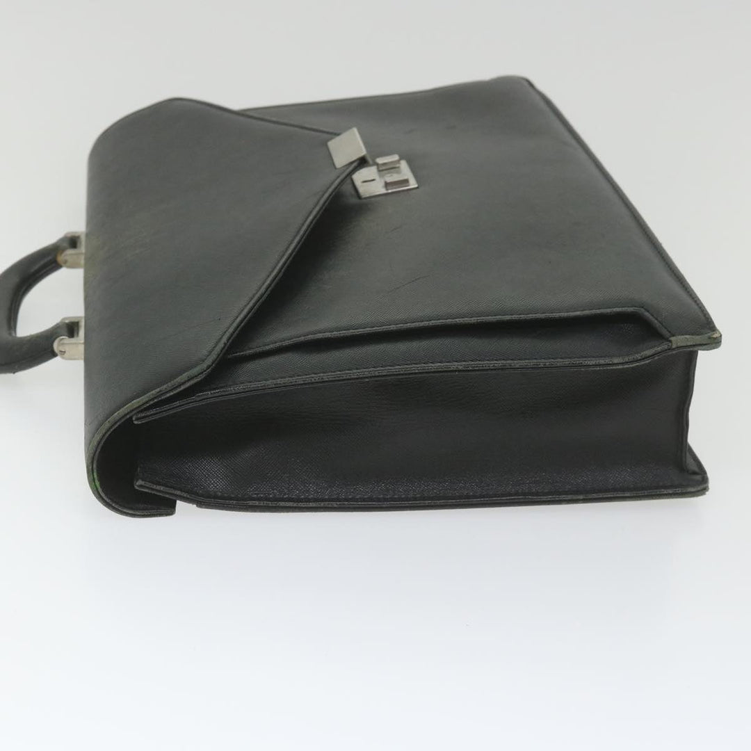BURBERRY Briefcase Leather Black Auth 58915