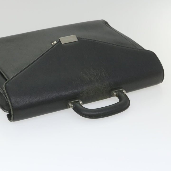 BURBERRY Briefcase Leather Black Auth 58915