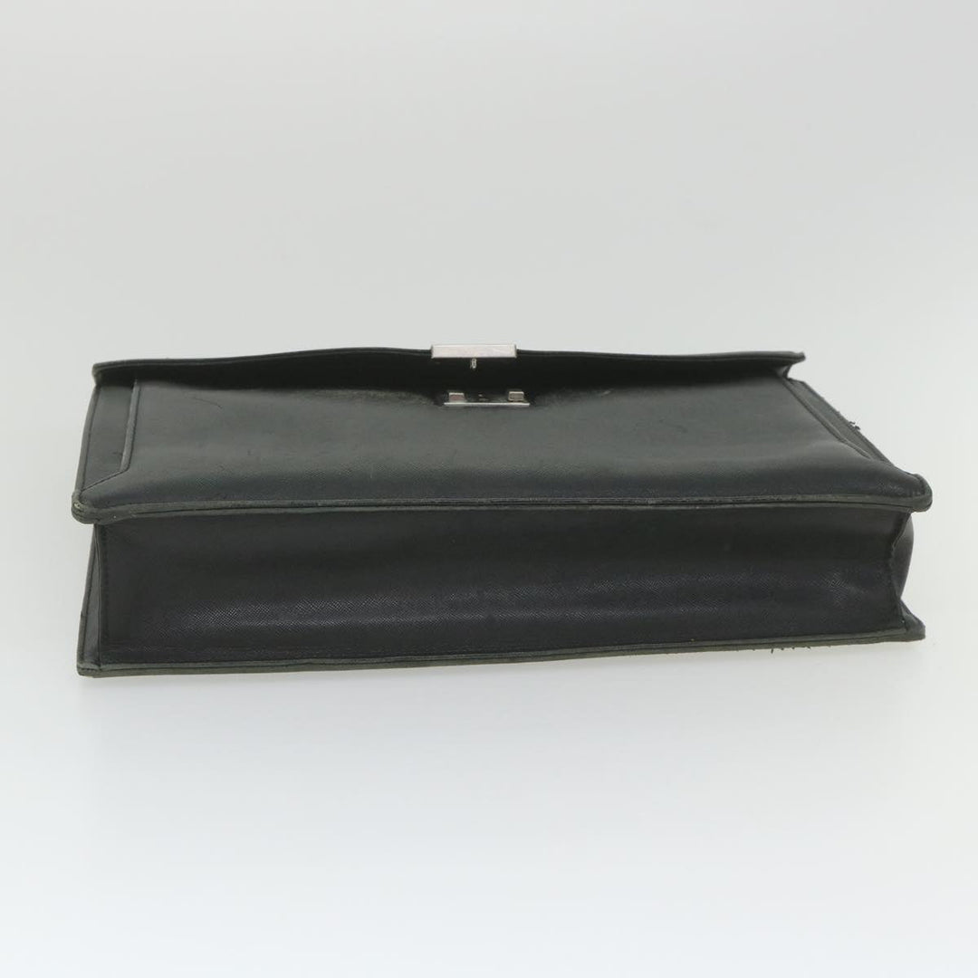 BURBERRY Briefcase Leather Black Auth 58915