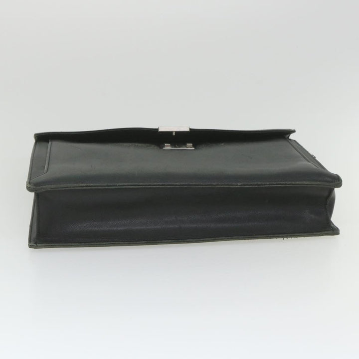 BURBERRY Briefcase Leather Black Auth 58915