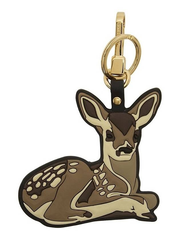 Burberry Deer Charm 2D Metal Key Holder Brown