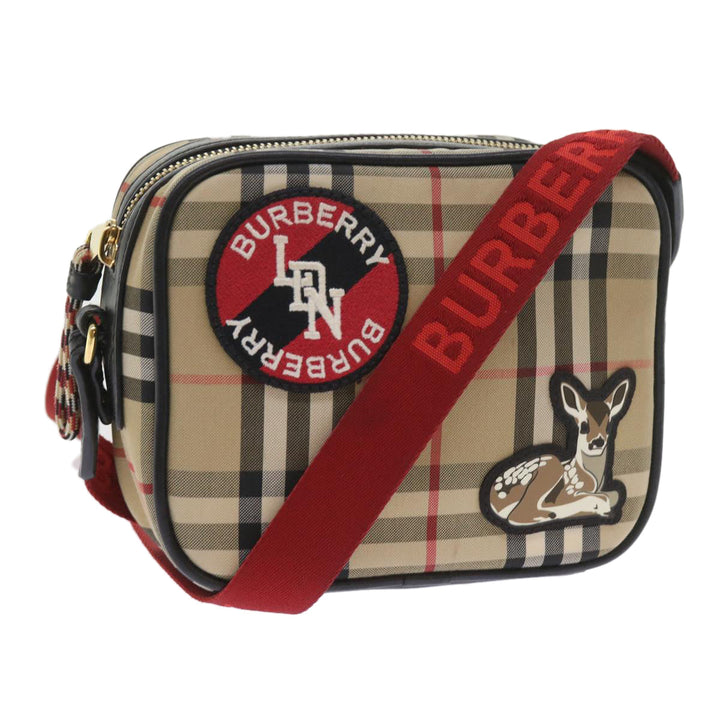 Top Quality Burberry Nova Check Shoulder Bag Nylon Canvas Beige Auth 58996A