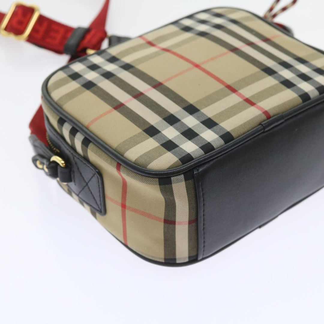 Top Quality Burberry Nova Check Shoulder Bag Nylon Canvas Beige Auth 58996A