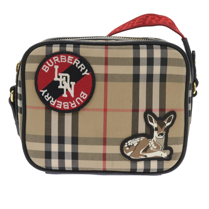 Top Quality Burberry Nova Check Shoulder Bag Nylon Canvas Beige Auth 58996A