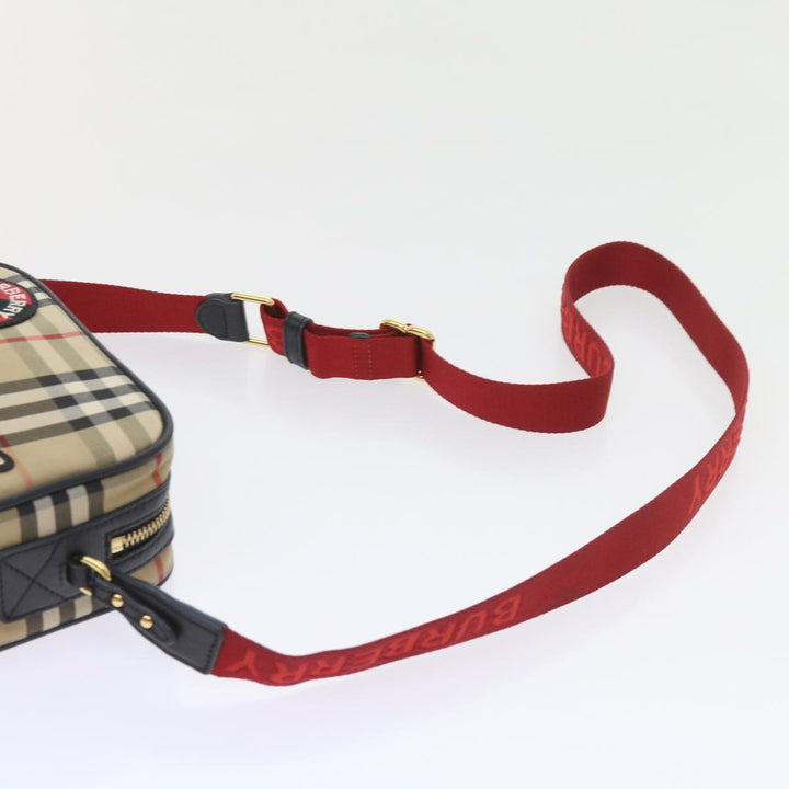 Top Quality Burberry Nova Check Shoulder Bag Nylon Canvas Beige Auth 58996A