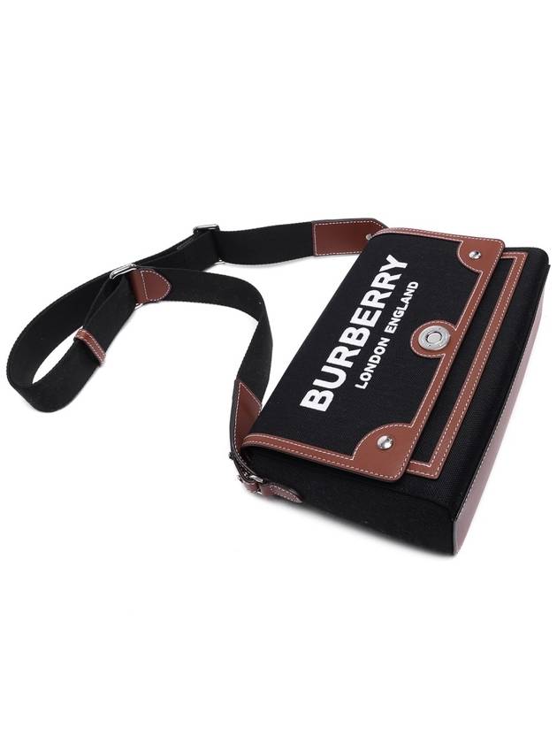 Burberry Horseferry Motif Canvas Note Crossbody Bag Black
