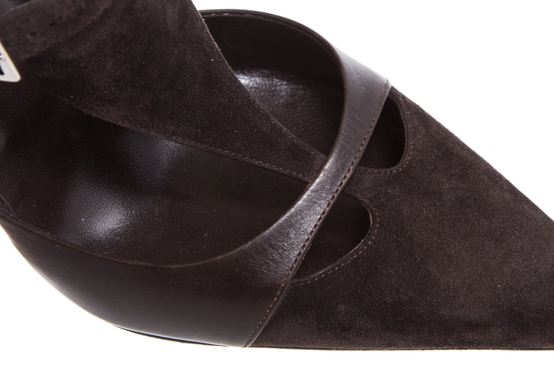 Roger Vivier Brown Suede Leather Heels SZ 8