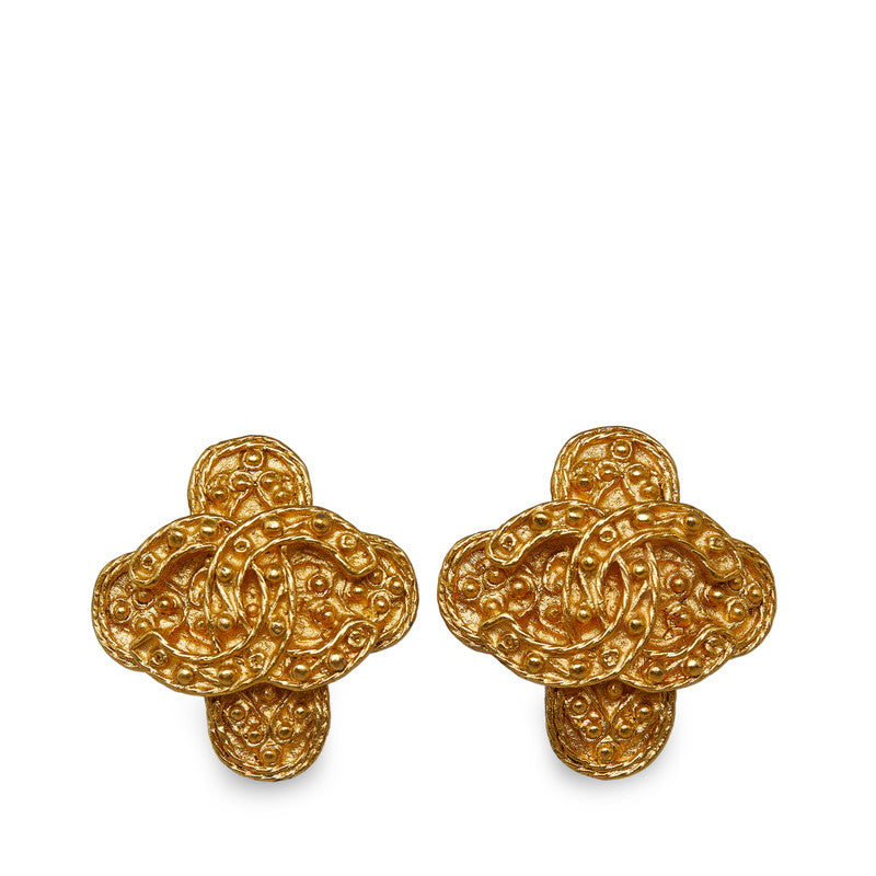 Top Quality Chanel Vintage Cocomark Cross Earring Gold  Ladies Chanel