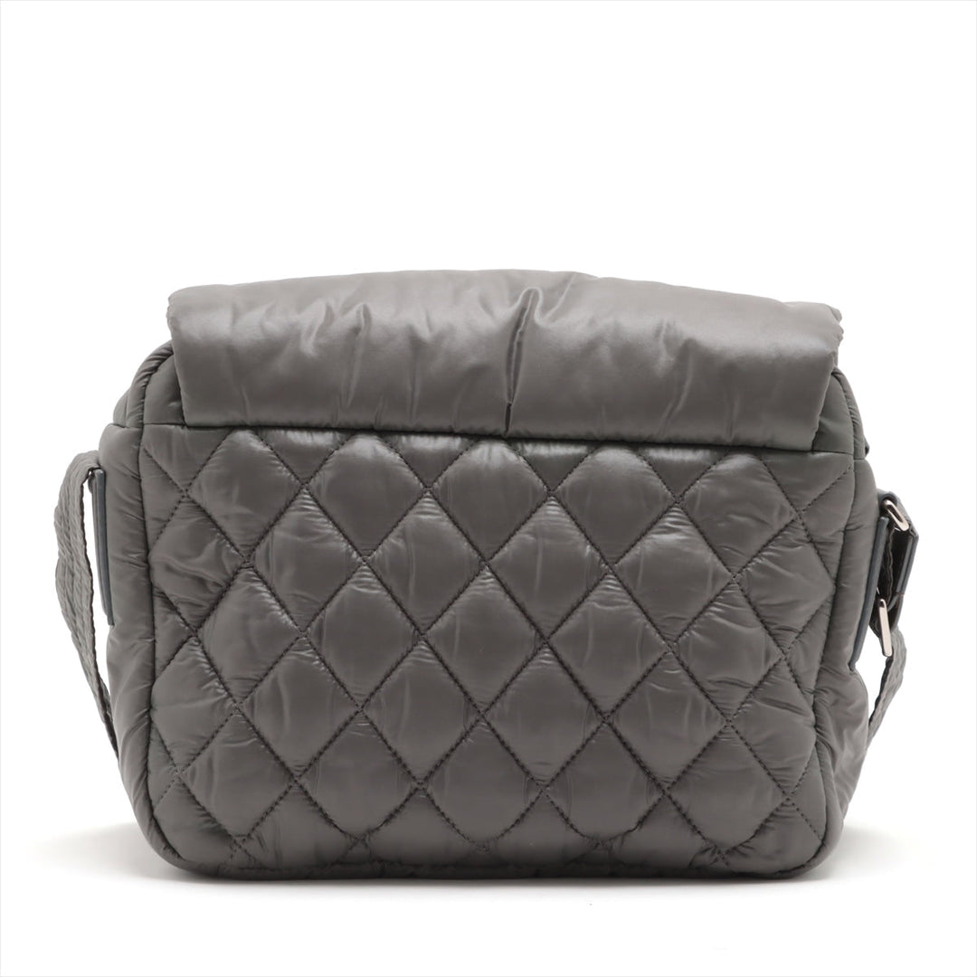 Top Quality Chanel Coconut Nylon X Leather Shoulder Bag Gr Silver Gold  13th