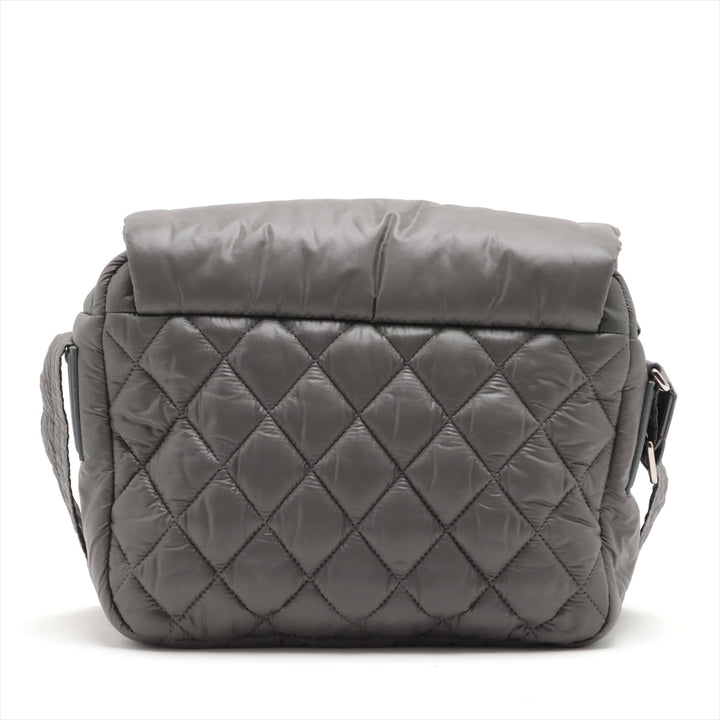 Top Quality Chanel Coconut Nylon X Leather Shoulder Bag Gr Silver Gold  13th