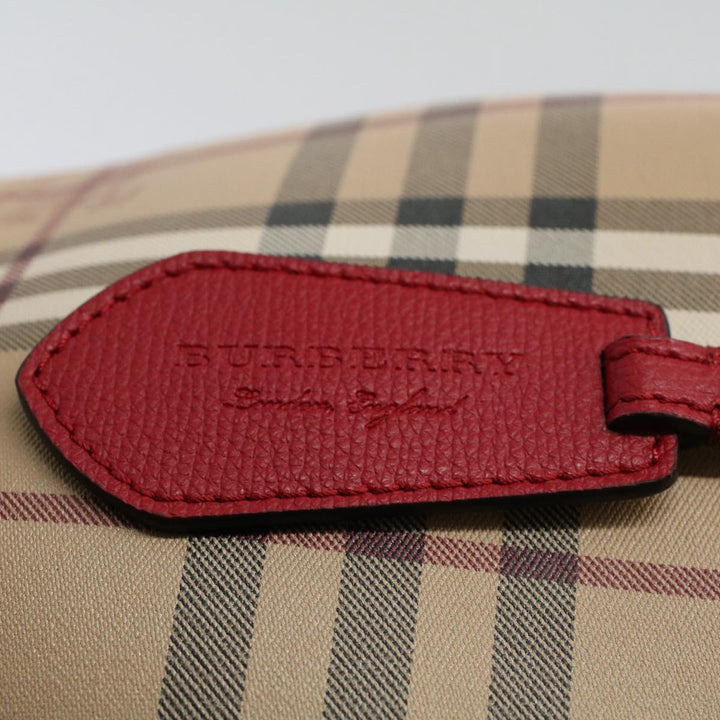 Burberry Nova Check Shoulder Bag Nylon Canvas Beige Auth 59021A