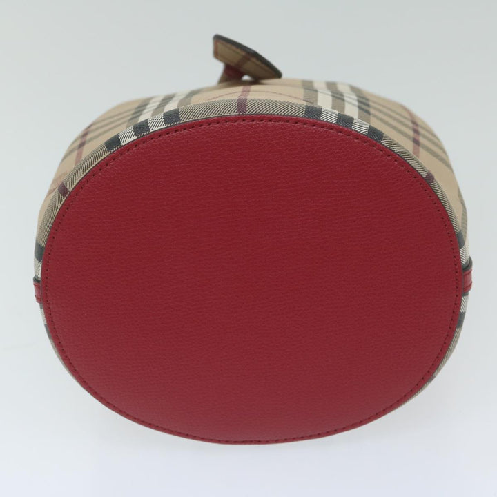 BURBERRY Nova Check Shoulder Bag Nylon Canvas Beige Auth 59021a