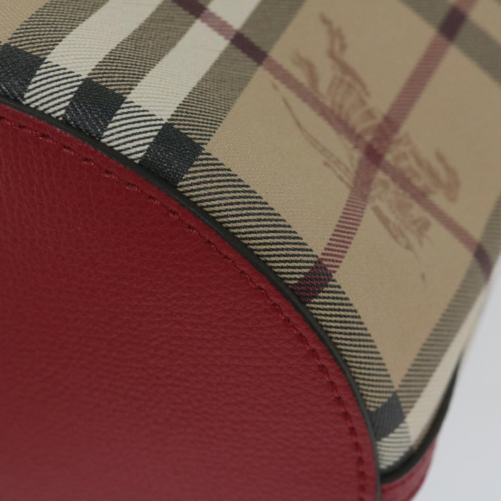 BURBERRY Nova Check Shoulder Bag Nylon Canvas Beige Auth 59021a