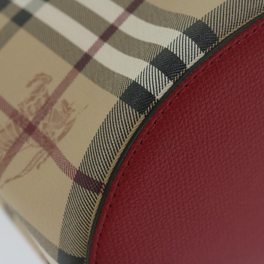 BURBERRY Nova Check Shoulder Bag Nylon Canvas Beige Auth 59021a