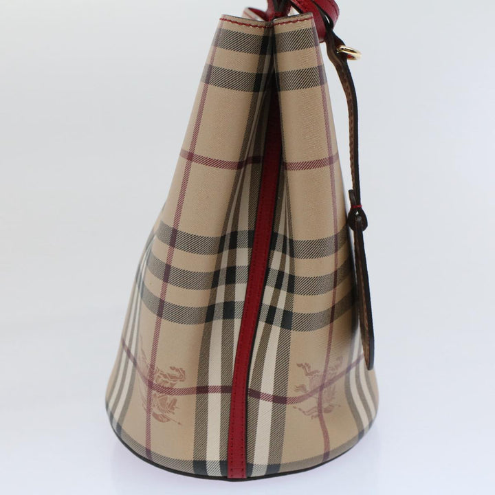 Burberry Nova Check Shoulder Bag Nylon Canvas Beige Auth 59021A