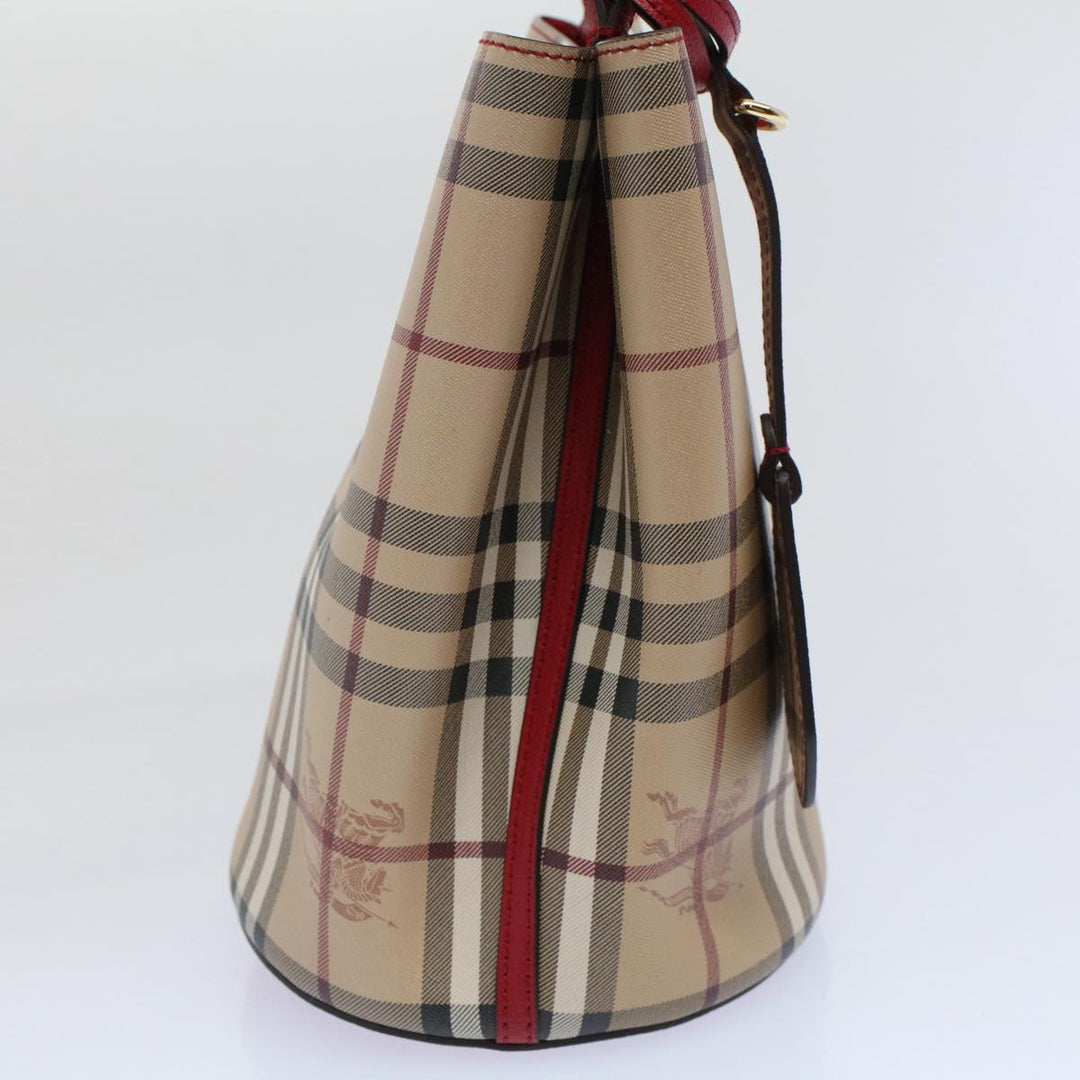 BURBERRY Nova Check Shoulder Bag Nylon Canvas Beige Auth 59021a