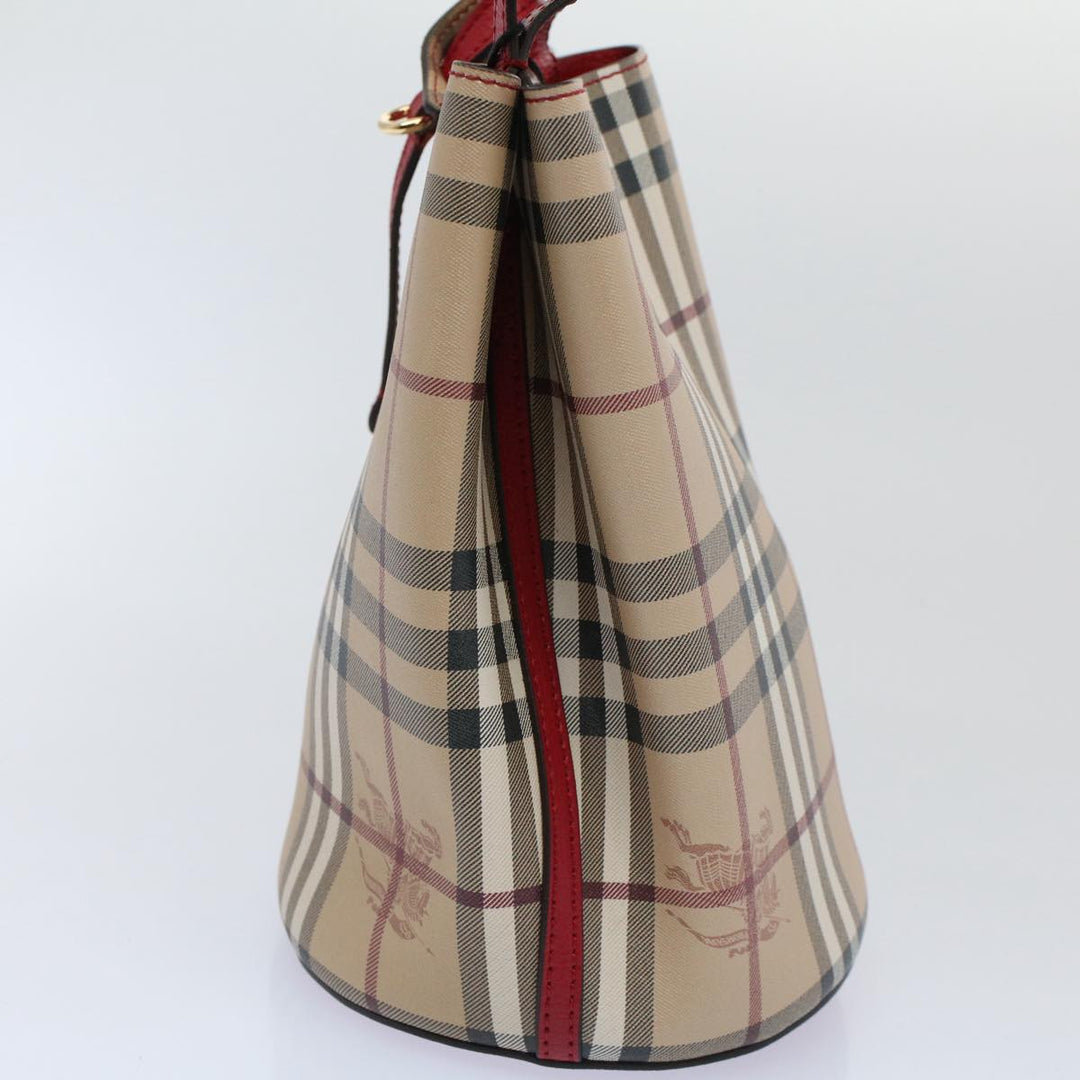 Burberry Nova Check Shoulder Bag Nylon Canvas Beige Auth 59021A