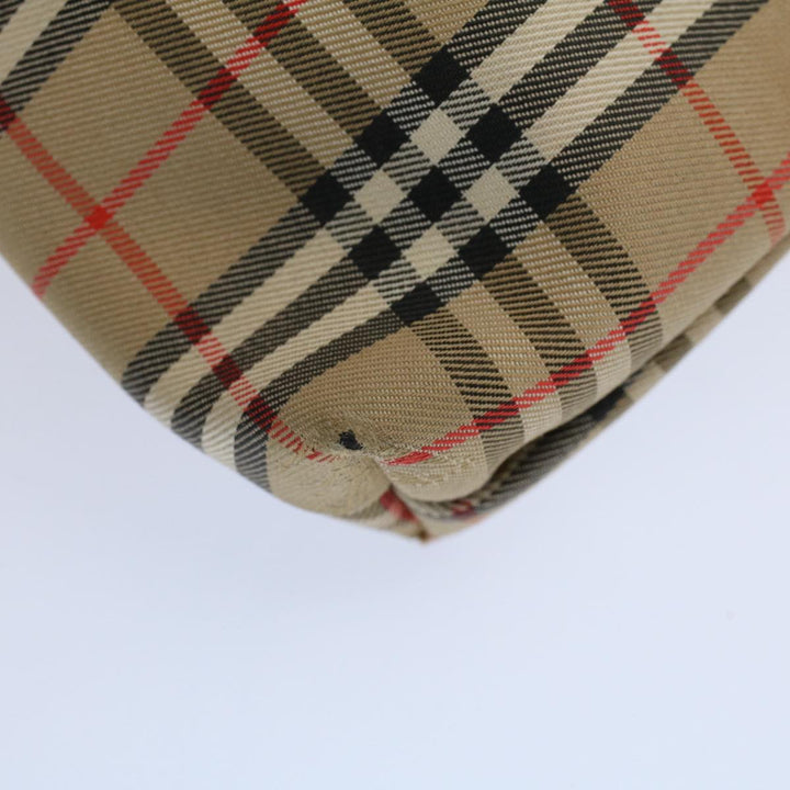 BurberrySs Nova Check Clutch Bag Nylon Canvas Beige Auth 59086