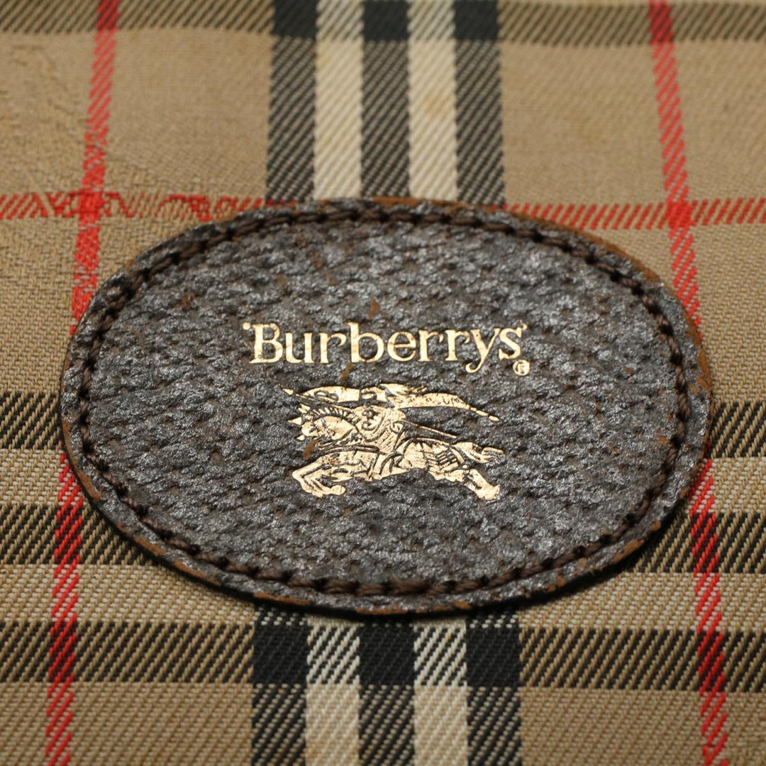 BurberrySs Nova Check Clutch Bag Nylon Canvas Beige Auth 59086