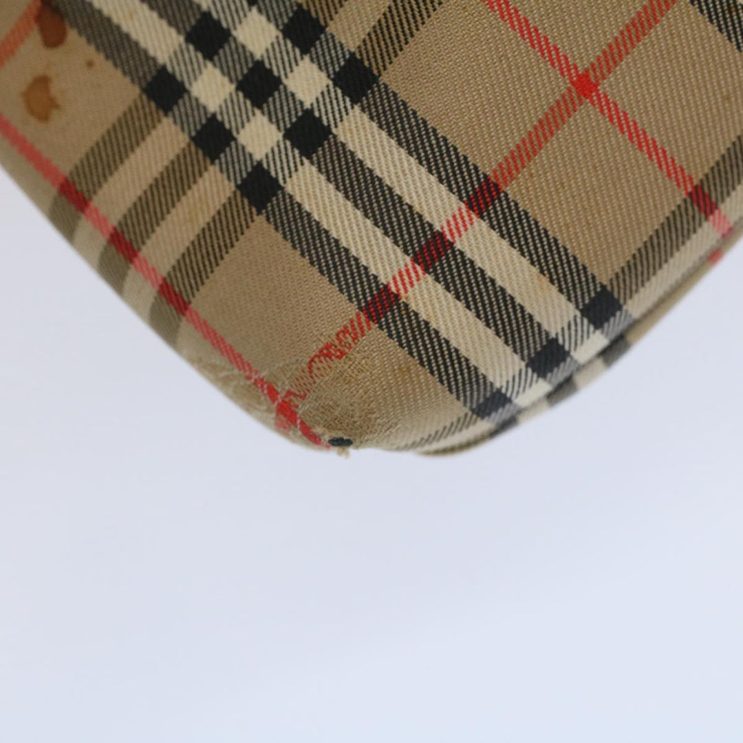 BurberrySs Nova Check Clutch Bag Nylon Canvas Beige Auth 59086