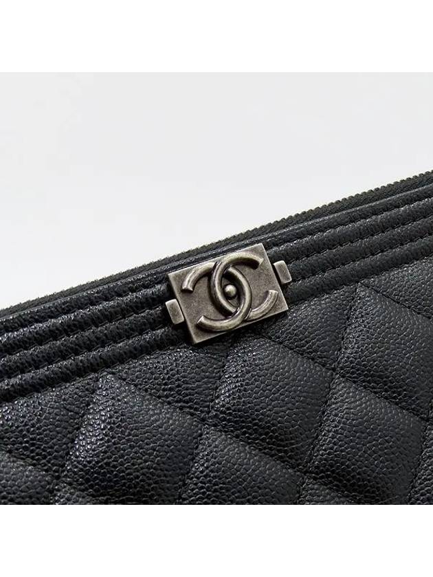 A84407 Boy silver metal large clutch Chanel