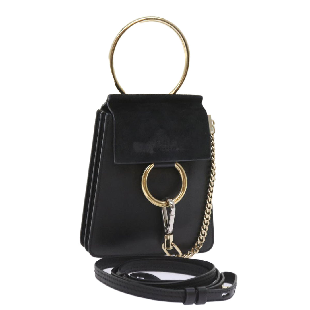 Chloe Shoulder Bag Suede Leather Black 59147
