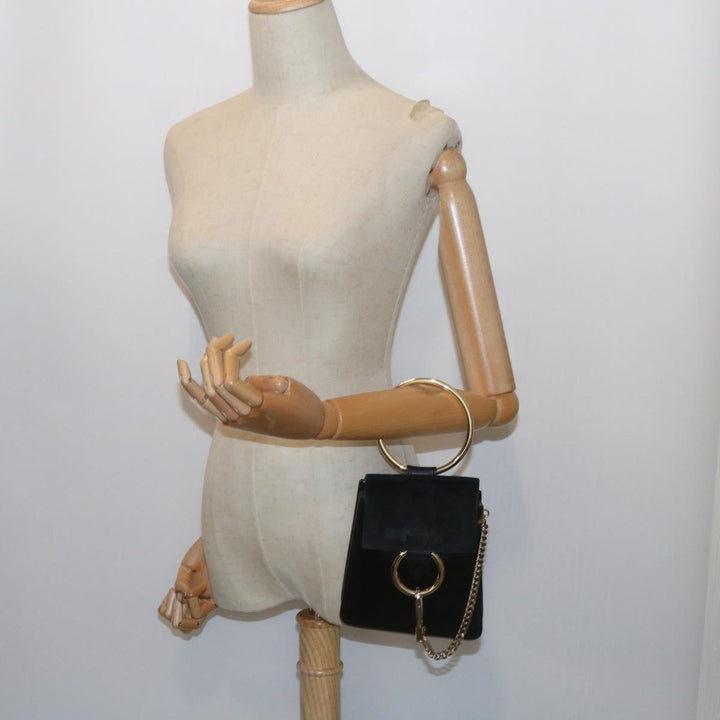 Chloe Shoulder Bag Suede Leather Black 59147
