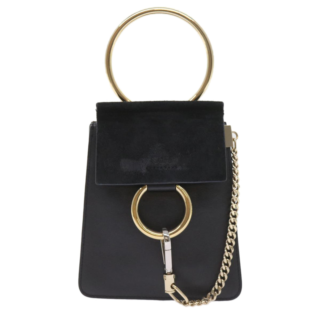 Chloe Shoulder Bag Suede Leather Black 59147