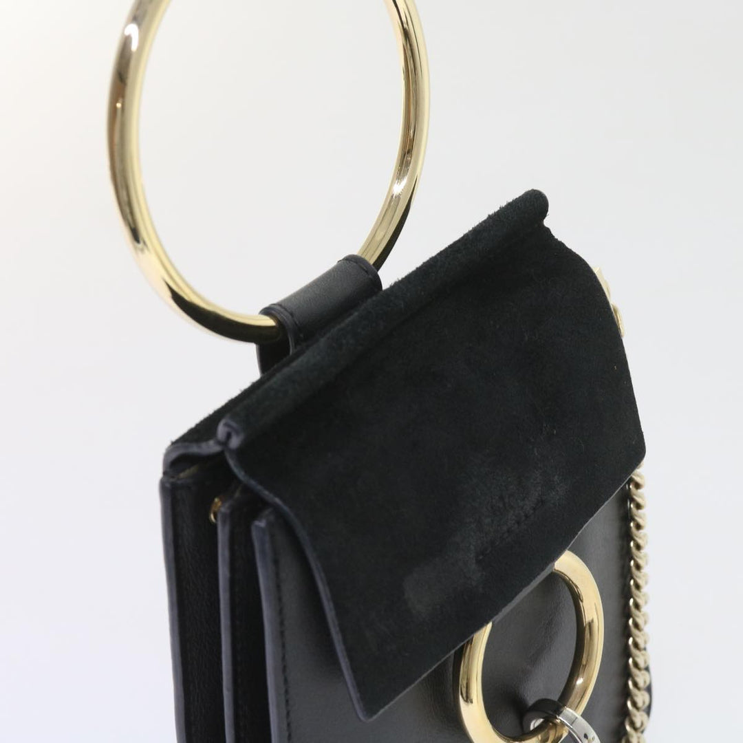 Chloe Shoulder Bag Suede Leather Black 59147
