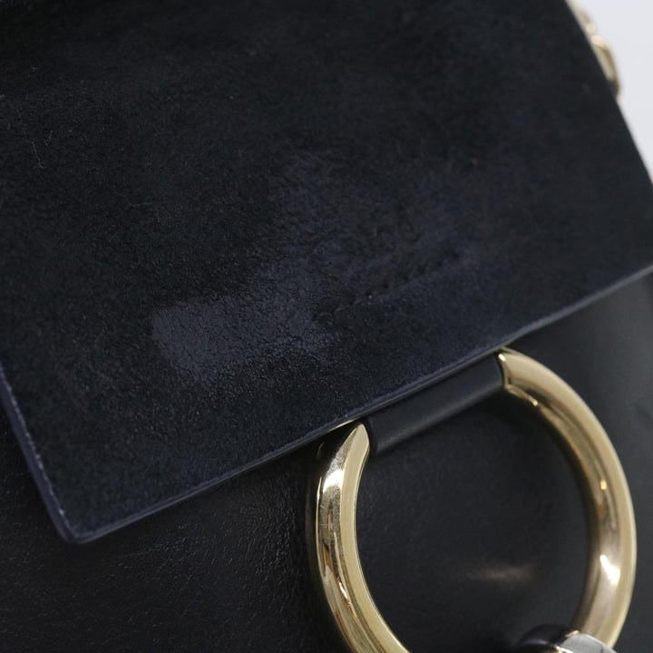 Chloe Shoulder Bag Suede Leather Black 59147