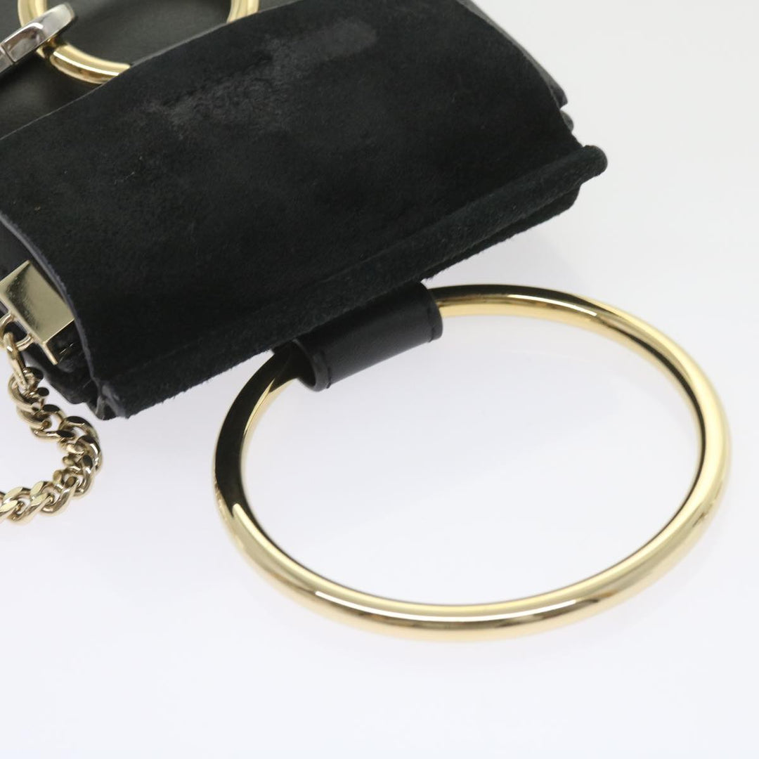 Chloe Shoulder Bag Suede Leather Black 59147