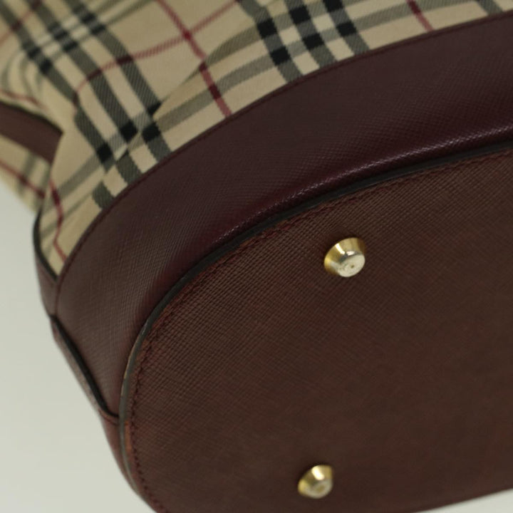Burberry Nova Check Tote Bag Canvas Beige Auth 59255