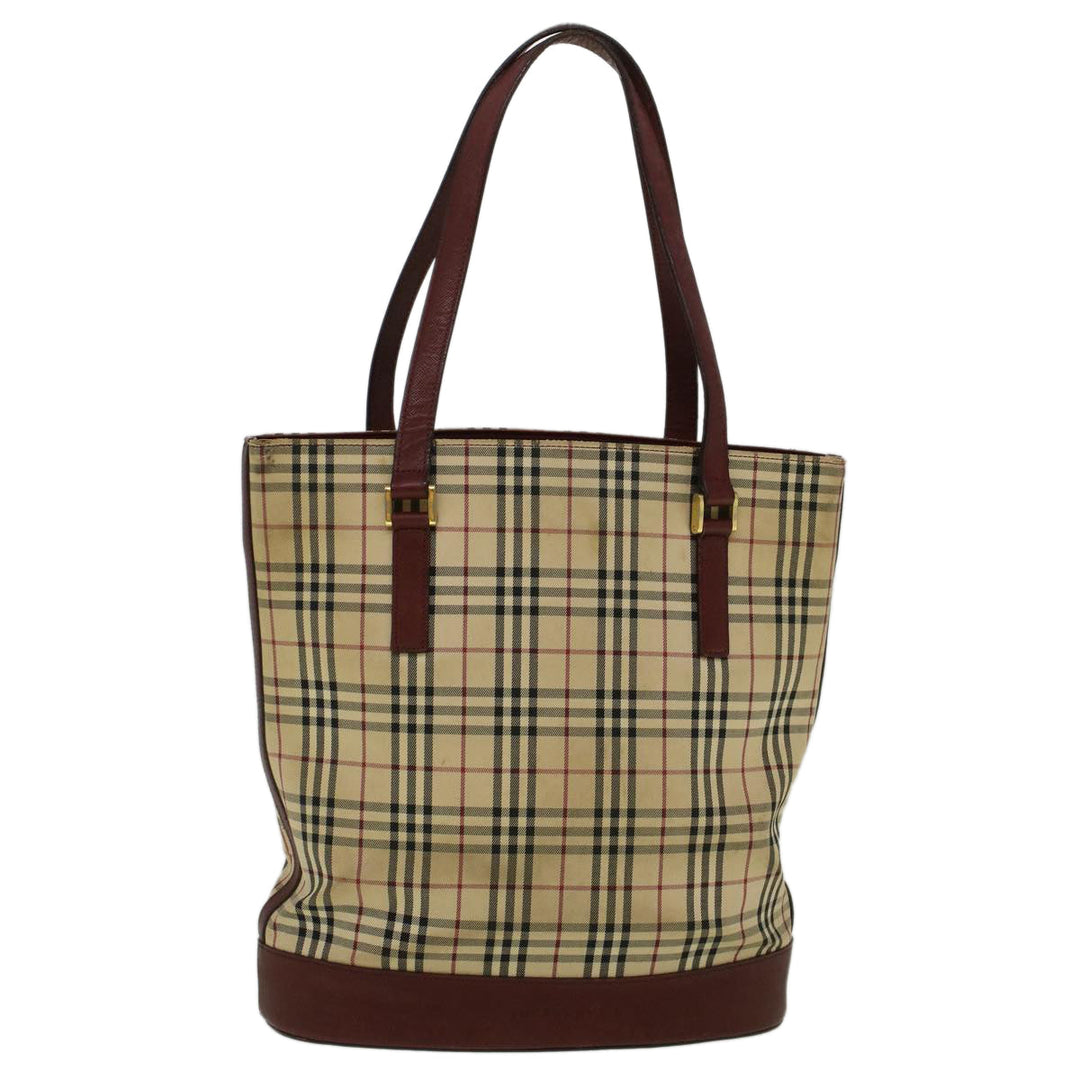 Burberry Nova Check Tote Bag Canvas Beige Auth 59255