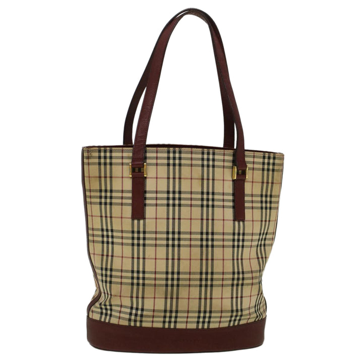 Burberry Nova Check Tote Bag Canvas Beige Auth 59255