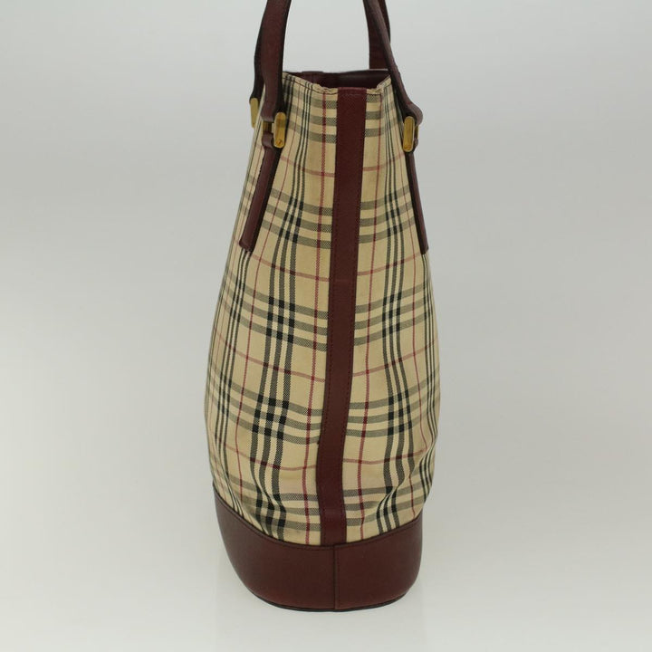 Burberry Nova Check Tote Bag Canvas Beige Auth 59255