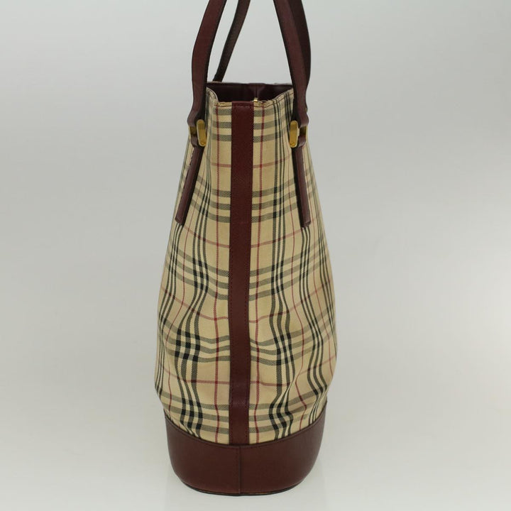 Burberry Nova Check Tote Bag Canvas Beige Auth 59255
