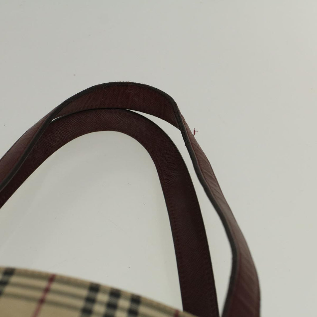 Burberry Nova Check Tote Bag Canvas Beige Auth 59255