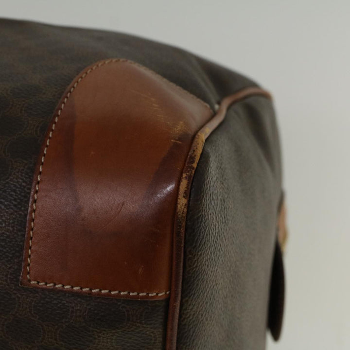 Celine Macadam Canvas Boston Bag PVC Leather Brown  59265