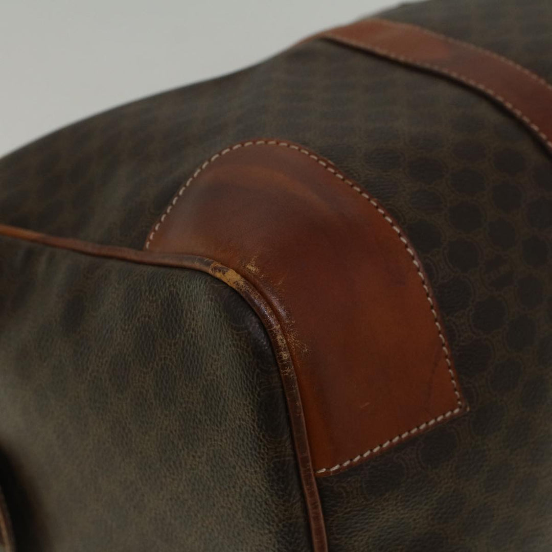 Celine Macadam Canvas Boston Bag PVC Leather Brown  59265