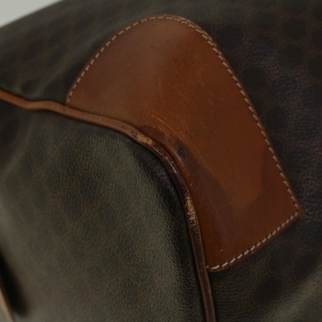 Celine Macadam Canvas Boston Bag PVC Leather Brown  59265