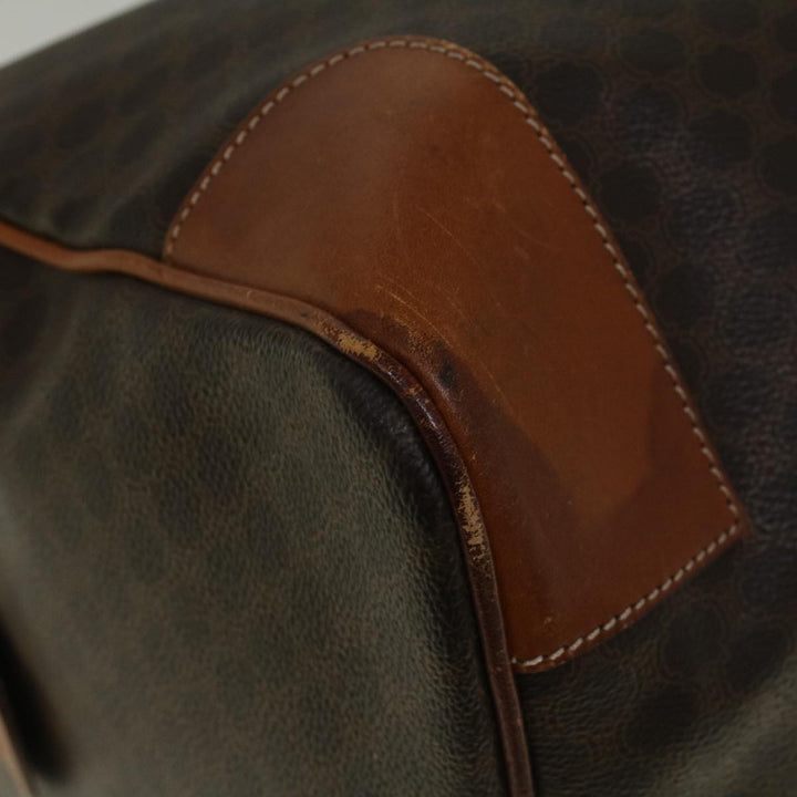 Celine Macadam Canvas Boston Bag PVC Leather Brown  59265