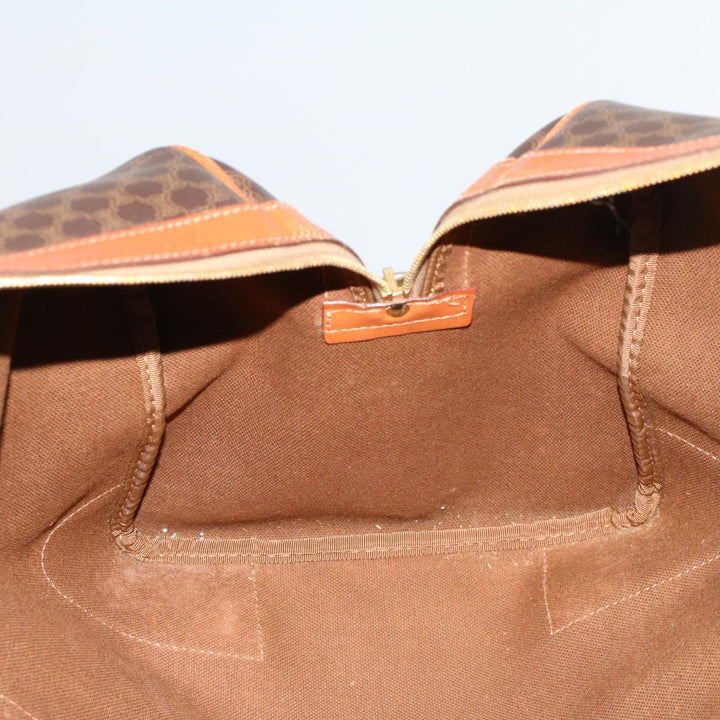 Celine Macadam Canvas Boston Bag PVC Leather Brown  59265