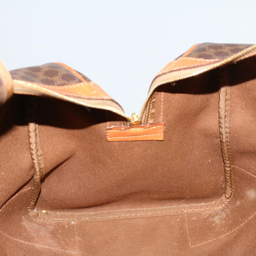 Celine Macadam Canvas Boston Bag PVC Leather Brown  59265