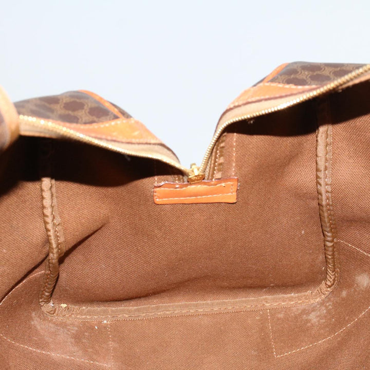 Celine Macadam Canvas Boston Bag PVC Leather Brown  59265