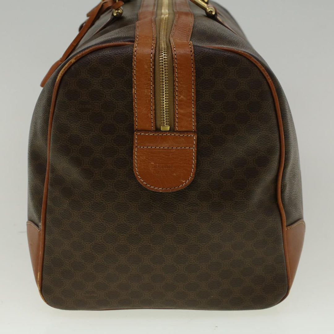 Celine Macadam Canvas Boston Bag PVC Leather Brown  59265