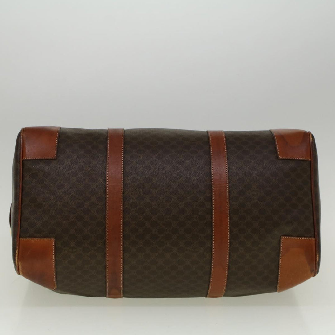 Celine Macadam Canvas Boston Bag PVC Leather Brown  59265